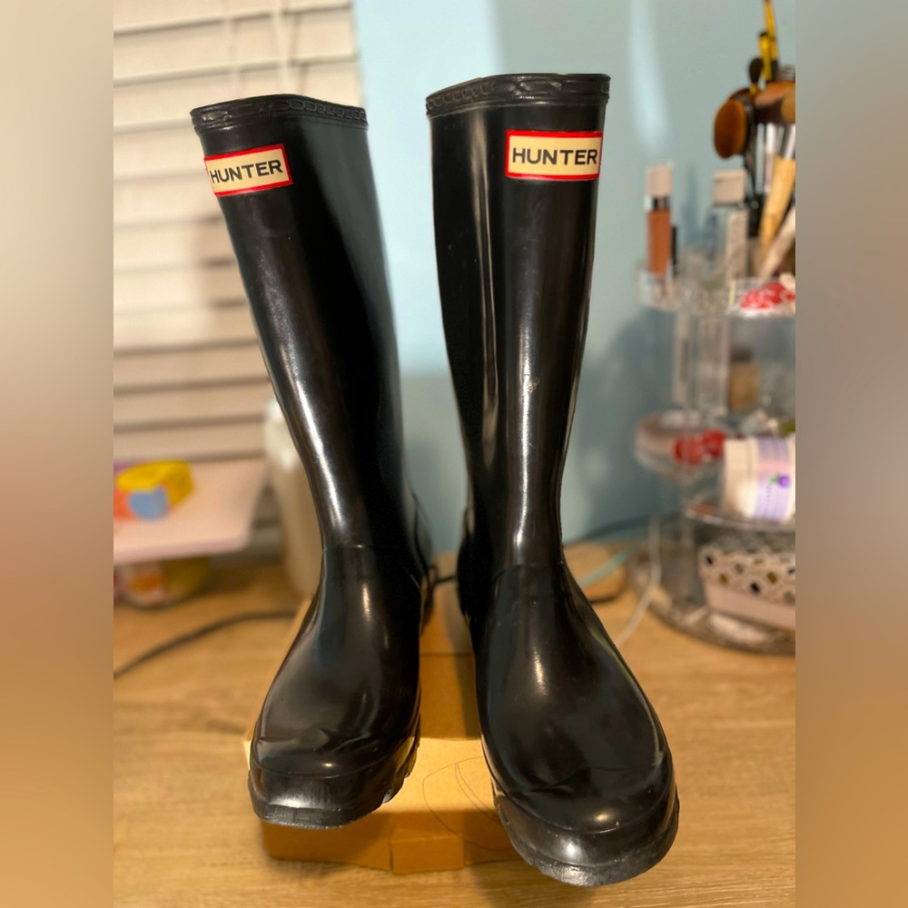 Hunter Original Tall Womens Rubber Rain Boots - Black -Women size 7